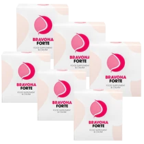 Pack de 6 boîtes Bravona Forte, offrant une cure complète de 6 mois